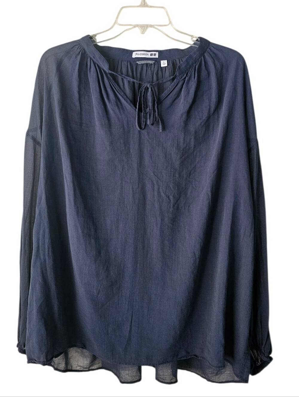 Uniqlo JW Anderson Cotton Sheer Volume Gather Blouse